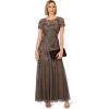 Adrianna Papell Women’s Bead Long Dress with Godets(Lead)