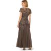 Adrianna Papell Women’s Bead Long Dress with Godets(Lead)