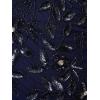 Adrianna Papell Women’s Bead Long Dress with Godets(Light Navy)