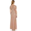 Adrianna Papell Women’s Bead Long Dress with Godets(Rose Gold)