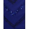 Adrianna Papell Womens Beaded Cocktail Dress(Dark Blue Violet)