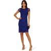 Adrianna Papell Womens Beaded Cocktail Dress(Dark Blue Violet)