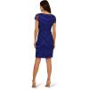 Adrianna Papell Womens Beaded Cocktail Dress(Dark Blue Violet)
