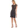 Adrianna Papell Womens Beaded Cocktail Dress(Navy/Rosegold)