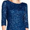 Adrianna Papell Women’s Beaded Gown(Deep Blue)