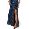 Adrianna Papell Women’s Off Shoulder Jacquard Gown(Blue Multi)