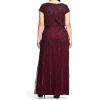 Adrianna Papell Women’s Short Sleeve Beaded Gown(Cassis)