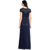 Adrianna Papell Women’s Short Sleeve Beaded Gown(Navy)