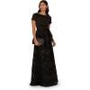 Adrianna Papell Women’s Soutache Floral Combo Gown(Black)