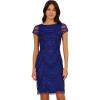 Adrianna Papell Womens Beaded Cocktail Dress(Dark Blue Violet)