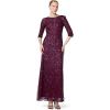 Adrianna Papell Women’s Beaded Gown(Cabernet)