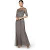 Adrianna Papell Women’s Beaded Illusion Gown(Lead)