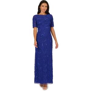 Adrianna Papell Womens Soutache Column Dress(Dark Blue Violet)