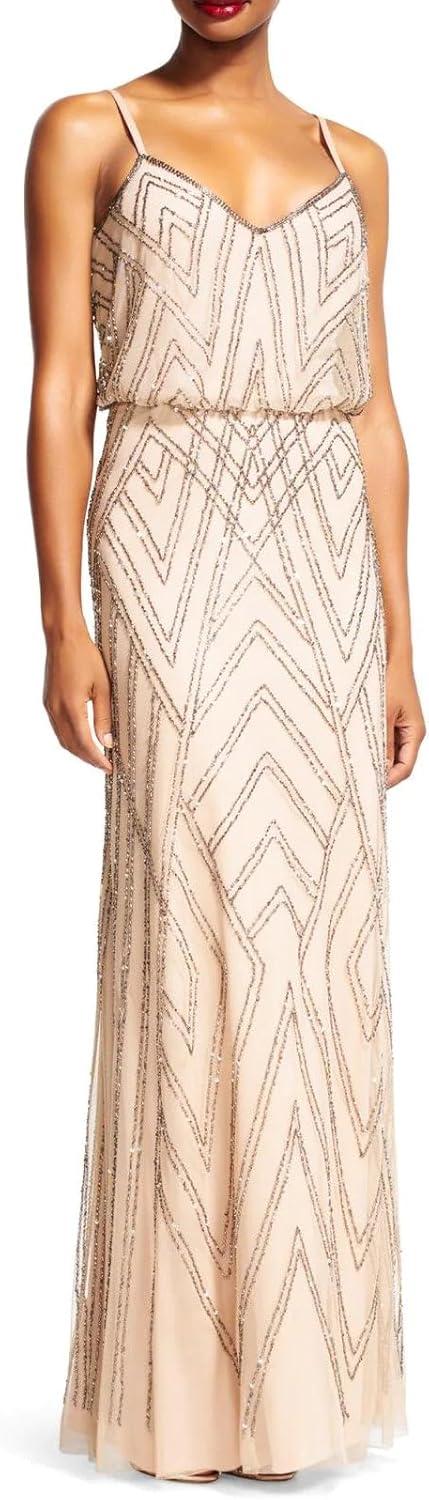 imageAdrianna Papell Womens Slvlss Blouson Beaded GwnCassis