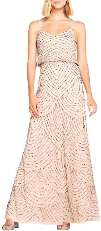 imageAdrianna Papell Womens Slvlss Blouson Beaded GwnCassis