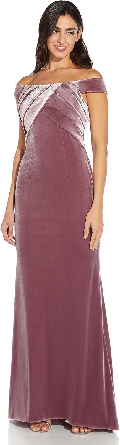 imageAdrianna Papell Womens Stretch Velvet DressAntique Rose