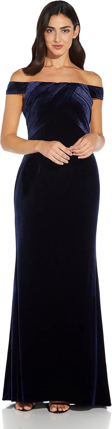 imageAdrianna Papell Womens Stretch Velvet DressMidnight