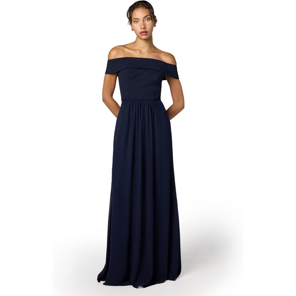 imageAdrianna Papell Womens Crepe Chiffon GownMidnight