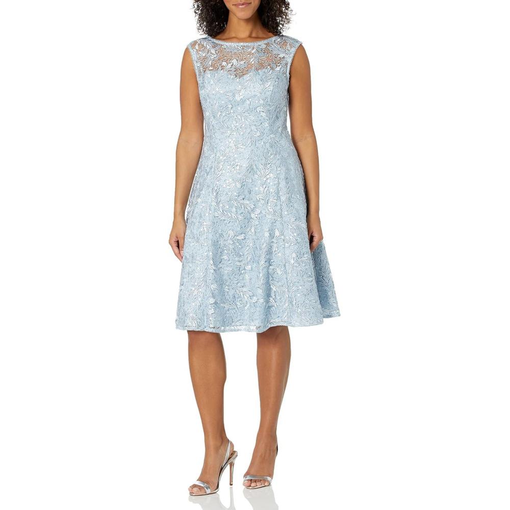 imageAdrianna Papell Womens Embroidered Midi Cocktail DressSkyway