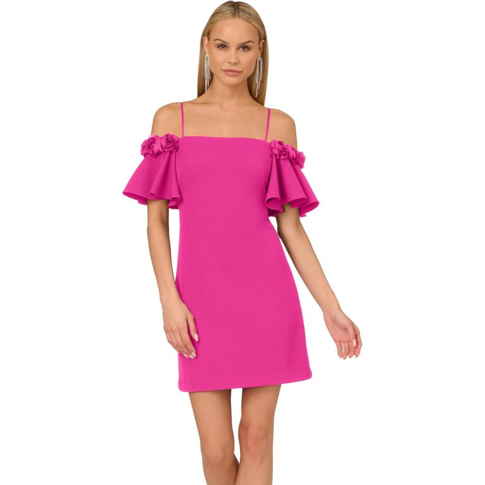 imageAdrianna Papell Womens Knit Crepe Cocktail DressElectric Passion