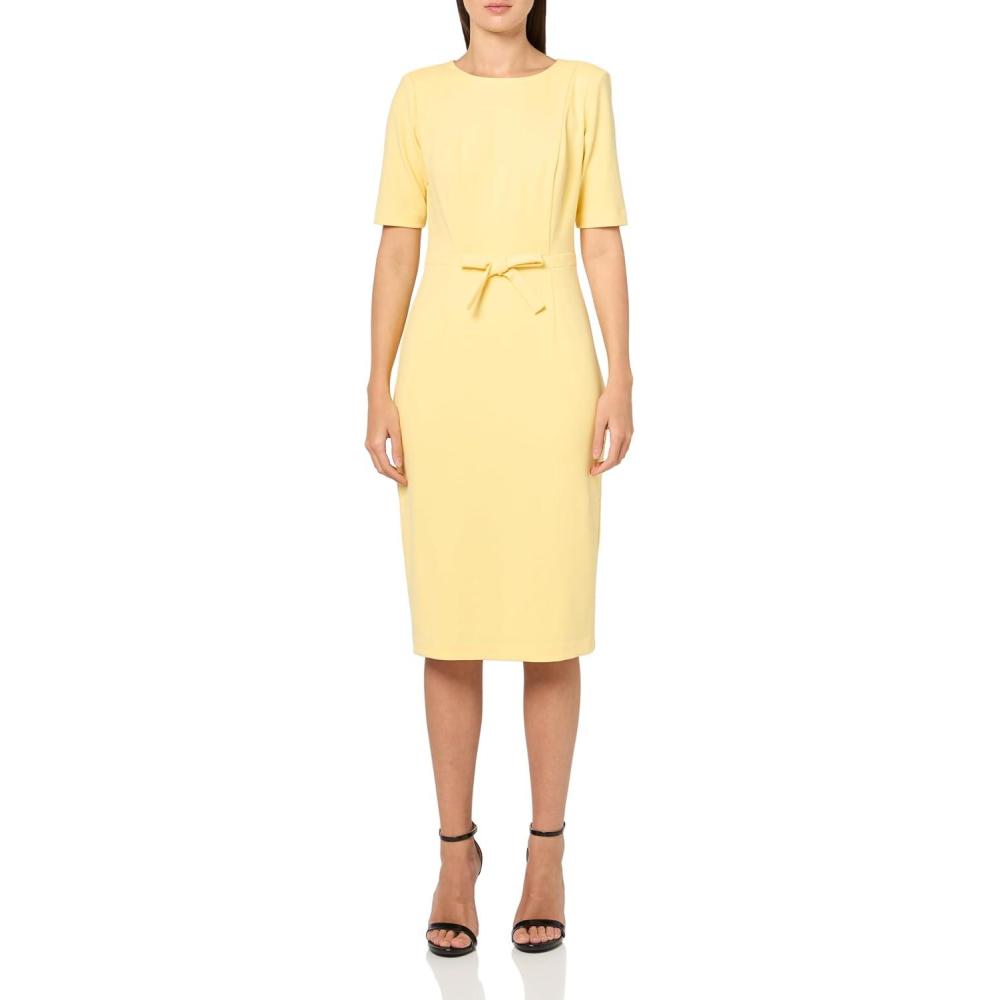 imageAdrianna Papell Womens Mini Bow Front Sheath DressWarm Sun