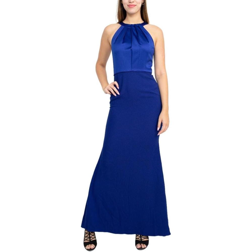 imageAdrianna Papell Womens Satin Crepe GownElectric Blue