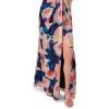 Adrianna Papell Floral Print Chiffon Gown with One Shoulder Neckline(Navy/Blush)