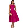 Adrianna Papell Sleeveless Mikado Fit and Flare Midi Dress with V-Back