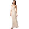 Adrianna Papell Womens 3D Beaded Floral Gown(Cashmere)