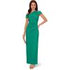 Adrianna Papell Women’s Asymmetrical Drape Gown(Emerald)