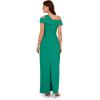 Adrianna Papell Women’s Asymmetrical Drape Gown(Emerald)