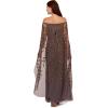 Adrianna Papell Women’s Bead Cape Long Dress(Moonscape)