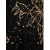 Adrianna Papell Women’s Bead Mesh Flower Dress(Black/Gold)
