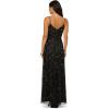 Adrianna Papell Women’s Bead Mesh Flower Dress(Black/Gold)