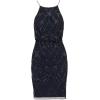 Adrianna Papell Womens Beaded Blouson Dress(Navy/Gunmetal)