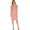 Adrianna Papell Womens Beaded Blouson Dress(Rose Quartz)