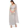 Adrianna Papell Womens Beaded Cape Long Dress(Glacier)