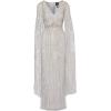 Adrianna Papell Womens Beaded Cape Long Dress(Glacier)