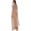Adrianna Papell Womens Beaded Cape Long Dress(Rose Gold)