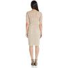 Adrianna Papell Womens Beaded Cocktail Dress(Biscotti)