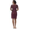 Adrianna Papell Womens Beaded Cocktail Dress(Cassis)
