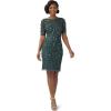 Adrianna Papell Womens Beaded Cocktail Dress(Dusty Emerald)