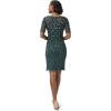 Adrianna Papell Womens Beaded Cocktail Dress(Dusty Emerald)