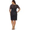 Adrianna Papell Womens Beaded Cocktail Dress(Dusty Navy)