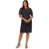 Adrianna Papell Womens Beaded Cocktail Dress(Dusty Navy)