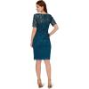 Adrianna Papell Womens Beaded Cocktail Dress(Teal Sapphire)