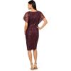 Adrianna Papell Women’s Beaded Dolman Sleeve Dress(Deep Amethyst)