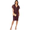 Adrianna Papell Women’s Beaded Dolman Sleeve Dress(Deep Amethyst)