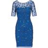 Adrianna Papell Women’s Beaded Floral Short Dress(Blue Horizon)