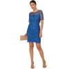 Adrianna Papell Women’s Beaded Floral Short Dress(Blue Horizon)